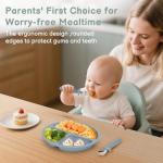 Eascrozn Kids Utensils Set with Silicone Handles