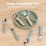 Eascrozn Kids Utensils Set with Silicone Handles