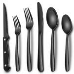 Black Stainless Steel 24-Piece Cutlery Set
