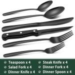 Black Stainless Steel 24-Piece Cutlery Set
