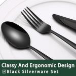 Black Stainless Steel 24-Piece Cutlery Set
