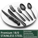 Black Stainless Steel 24-Piece Cutlery Set