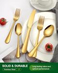20-Piece Gold Stainless Steel Flatware Set for 4