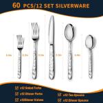 60-Piece Stainless Steel Silverware Set for 12