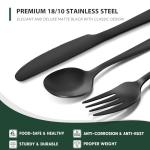 48-Piece Matte Black Silverware Set for 8