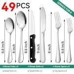 49-Piece Stainless Steel Flatware Set for 8