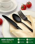 20-Piece Black and Silver Stainless Steel Flatware Set