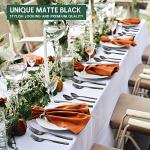 48-Piece Matte Black Silverware Set for 8