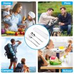 Travel Utensils With Case, Stainless Steel Reusable Portable Utensils Set With Case, Lengnoyp Travel Silverware Set