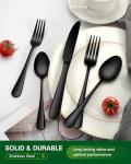 20-Piece Black and Silver Stainless Steel Flatware Set