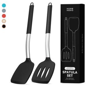 Home Hero Silicone Spatula Set - 2 Pcs Black