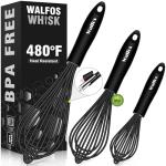 Walfos Silicone and Stainless Steel Whisk Set