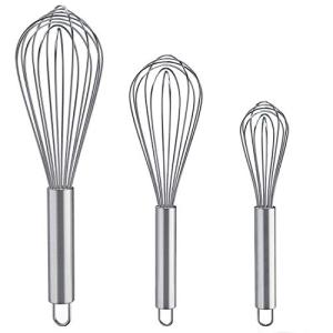 3-Pack Stainless Steel Whisks for Cooking