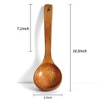 FJNATINH Handmade Wooden Cooking Ladle with Long Handle