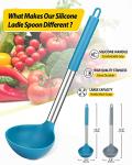 Set of 2 Silicone Ladle Spoons for Cooking
