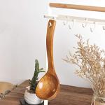 FJNATINH Handmade Wooden Cooking Ladle with Long Handle