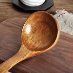 FJNATINH Handmade Wooden Cooking Ladle with Long Handle