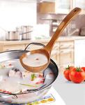 FJNATINH Handmade Wooden Cooking Ladle with Long Handle
