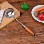 Stainless Steel Soup Ladle with Wooden Handle