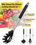 Silicone Pasta Fork and Ladle Set - Black
