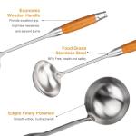 Stainless Steel Soup Ladle with Wooden Handle