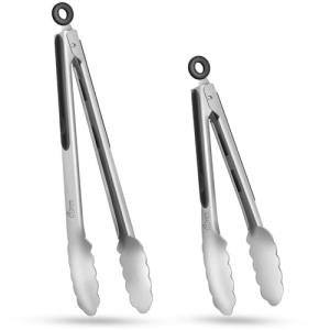 Hotec Stainless Steel Tongs Set - 9" & 12