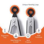 Tribal Cooking Stainless Steel Tongs - 9" and 12" With Silicone Tips, Locking BBQ Tongs