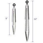 Stainless Steel Kitchen Tongs Set - 9" & 12
