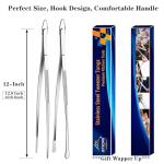 JETKONG Stainless Steel 12-Inch Cooking Tweezers Set