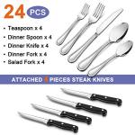 24-Piece Stainless Steel Silverware Set with Knives