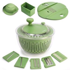 SUSTEAS Large Salad Spinner with 5 Blade Slicer