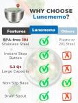 Lunememo Stainless Steel Salad Spinner with Drain