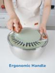 Lunememo Stainless Steel Salad Spinner with Drain