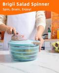 Brigii 4L Salad Spinner with Double Drainage Holes