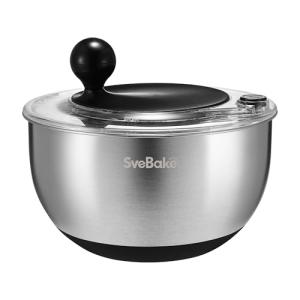 SveBake 5.3Qt Stainless Steel Salad Spinner