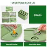 SUSTEAS Large Salad Spinner with 5 Blade Slicer