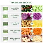 SUSTEAS Large Salad Spinner with 5 Blade Slicer