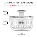 One-Handed Salad Spinner with Brake Button, Black