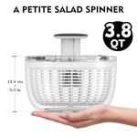 One-Handed Salad Spinner with Brake Button, Black