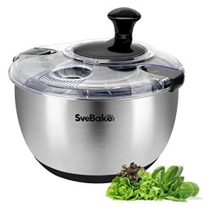 Stainless Steel Salad Spinner with Crank Drive