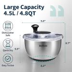 Stainless Steel Salad Spinner with Crank Drive