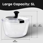 Large Salad Spinner with Drain, Bowl, and Strainer