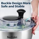 Stainless Steel Salad Spinner with Crank Drive