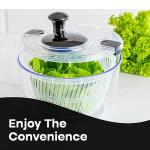 Large Salad Spinner with Drain, Bowl, and Strainer