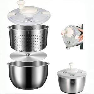 Large 6L Stainless Steel Salad Spinner and Washer