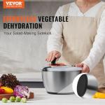 VEVOR One-Handed Stainless Steel Salad Spinner 4.75Qt