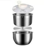 MOUNW 6L Salad Spinner with Stainless Steel Bowl