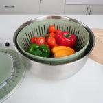 Large 5L Stainless Steel Salad Spinner, Easy Use
