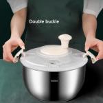 MOUNW 6L Salad Spinner with Stainless Steel Bowl