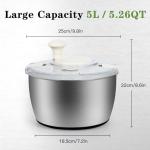 5Qt Stainless Steel Salad Spinner and Vegetable Dryer